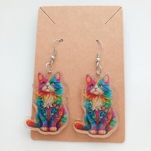 Fashion Jewelry Multicolor Cat Earrings